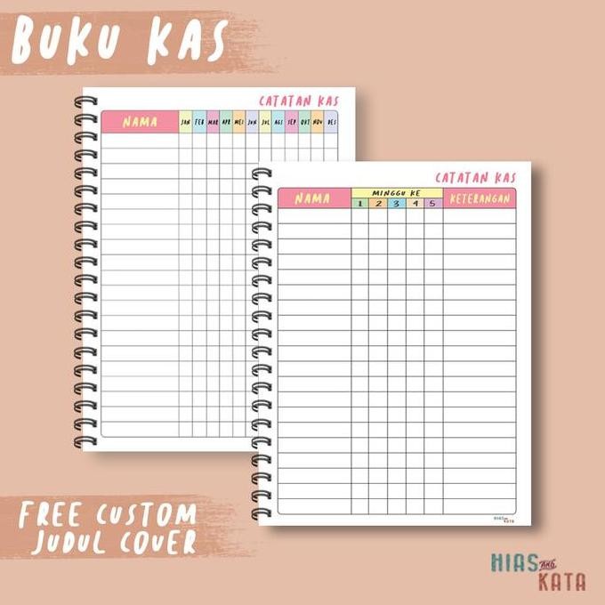 

Buku Kas Catatan Keuangan Pastel Color A5 Jilid Spiral 100 Halaman Paper
