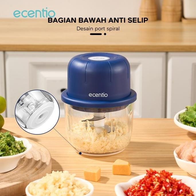 

Terlaris Ecentio Chopper Mini 6 Pisau 350Ml Kaca Blender 250Ml Plastik Blender Portable Cope Bumbu