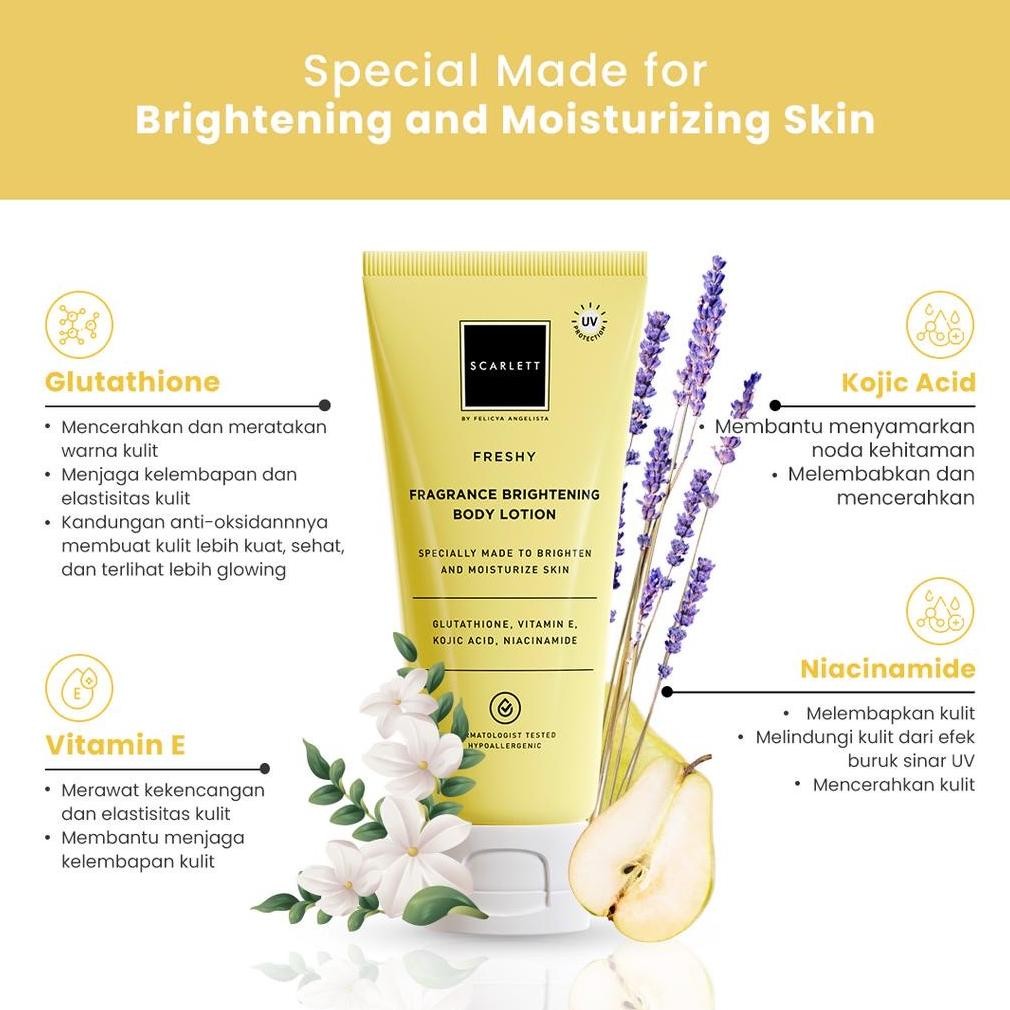 EL SCARLETT Whitening Fragrance Brightening Body Lotion Tube Indonesia / Lotion Tubuh 180ml / Specia