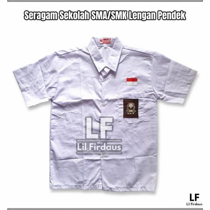 Setelan Seragam SMA Perempuan - Baju SMA Lengan Pendek, Rok Abu Pendek GLM