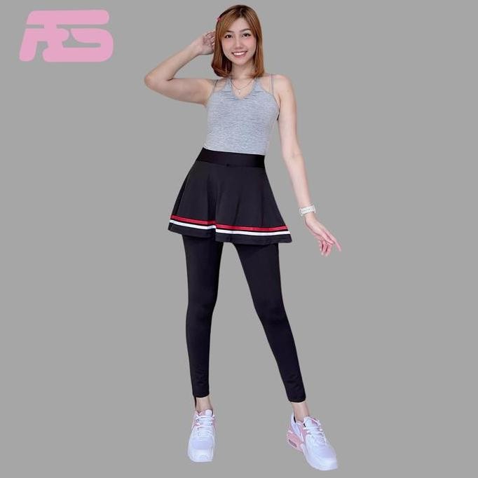Legging skirt saluar panjang yoga kebugaran golf tenis rok pendek