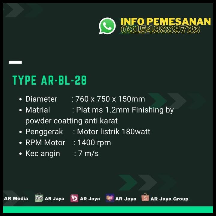 Terlaris Exhaust Fan/Blower 28Inch Kipas Kandang Ayam Kipas Kandang 135Watt Good Quality