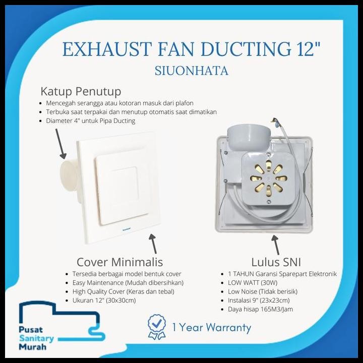 Terlaris Eixo Exhaust Fan / Hexos Plafon 24L Ducting | Size 30X30Cm | Power 30W Good Quality