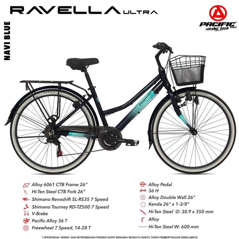 Sepeda Mini Dewasa keranjang Pacific Ravella Ultra 26 inch alloy 7 speed