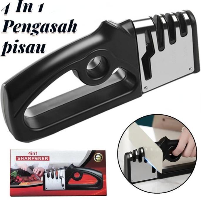 

Terlaris Alat Pengasah Pisau Multifungsi 4 In 1/Alat Pengasah Cepat Manual/Pengasah Pisau 4 Tahap Hitam