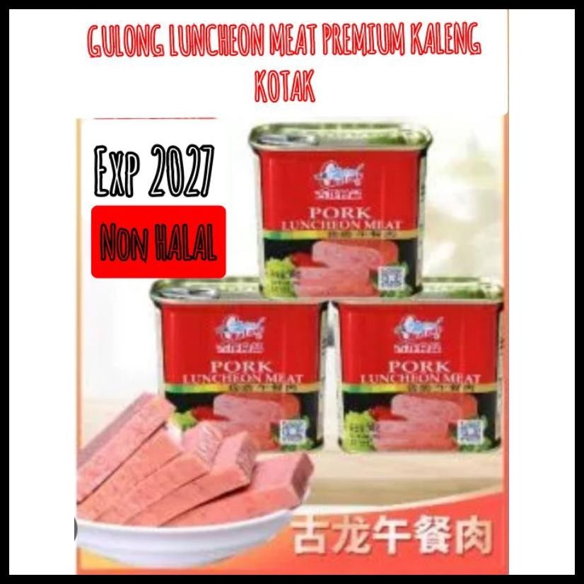 

GULONG PREMIUM MERAH CANNED HAM PORK LUNCHEON MEAT KALENG KOTAK / FREE PAKIING KOTAK UNTUK REG DAN CARGO DAGING BABI/ DAGING MALING NON HALAL /SANGJIT SESERAHAN KWALITAS SPAM.