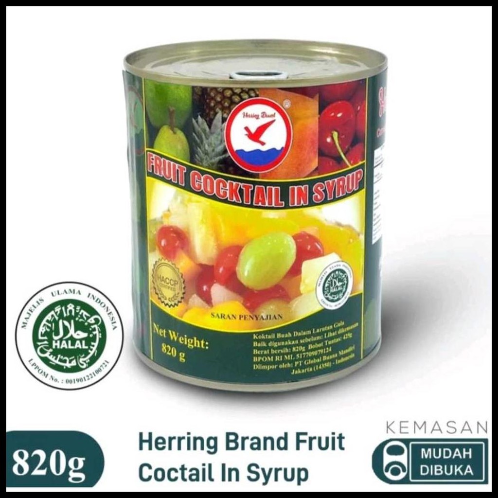 

HERRING BRAND FRUIT COCKTAIL IN SYRUP BUAH CAMPUR KALENG 820GR