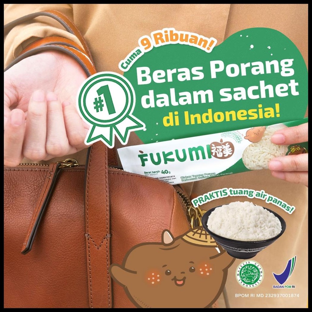 

FUKUMI BERAS PORANG BOX SACHET - FUKUMI SHIRATAKI BERAS KONJAC RICE DIET ISI 7 SACHET X @40GR