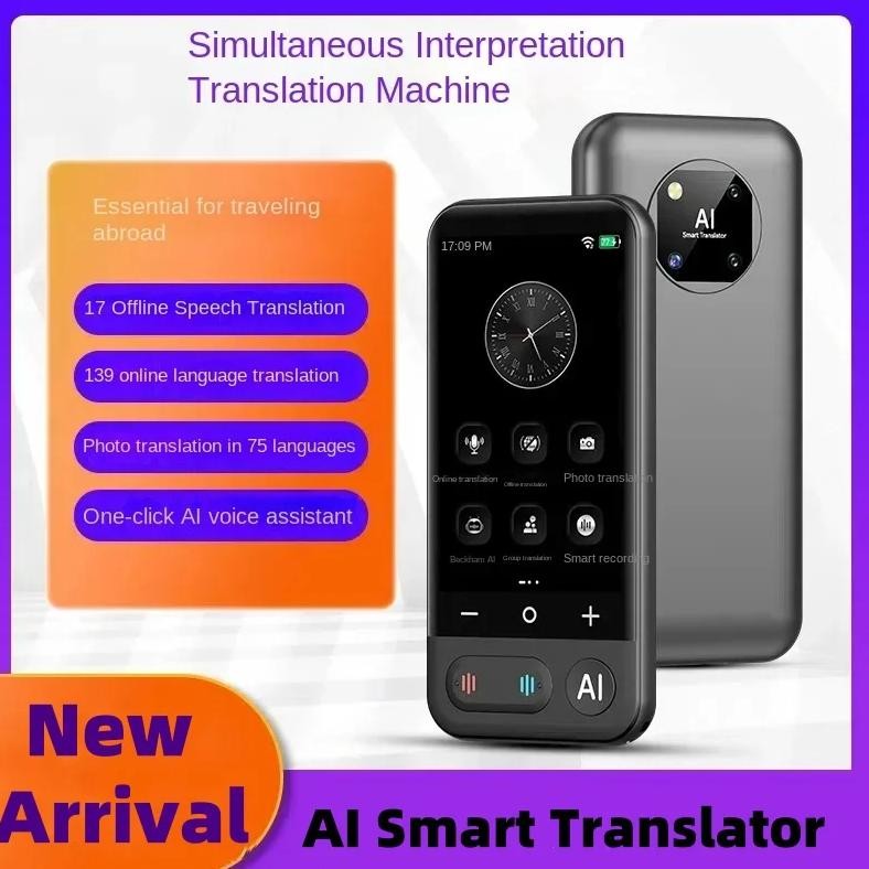 

New Cool One Key AI Button Voice Accurate Translator Support 139 Languages 3D Touch Screen Photo Offline Record Fast Translation