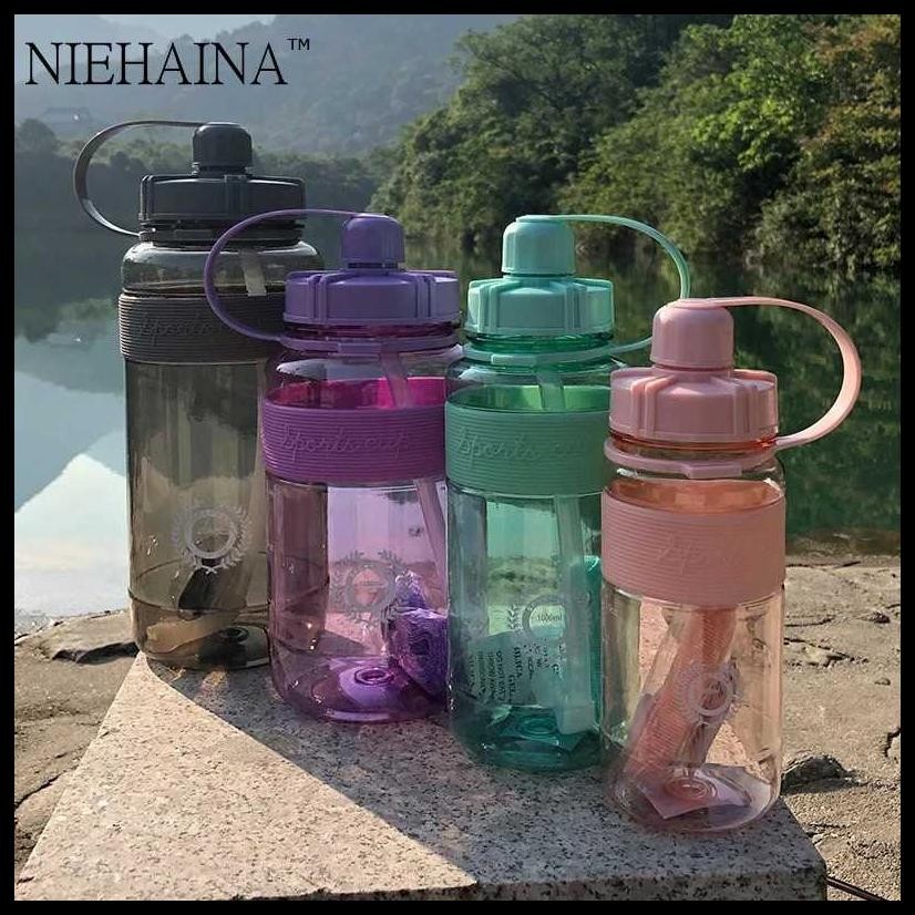 BOTOL MINUM OLAHRAGA PLASTIK SPORT WATER BOTTLE WITH STRAW 2 LITER / BOTOL AIR MINUM OLAHRAGA SPORT 