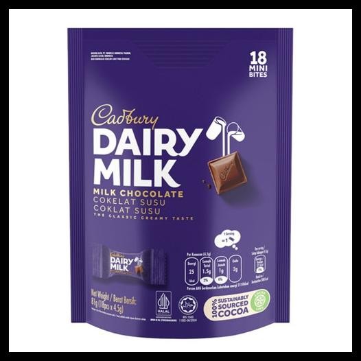 

CADBURY DAIRY MILK CHOCOLATE MINI BITES ISI 18 X 4.5GR