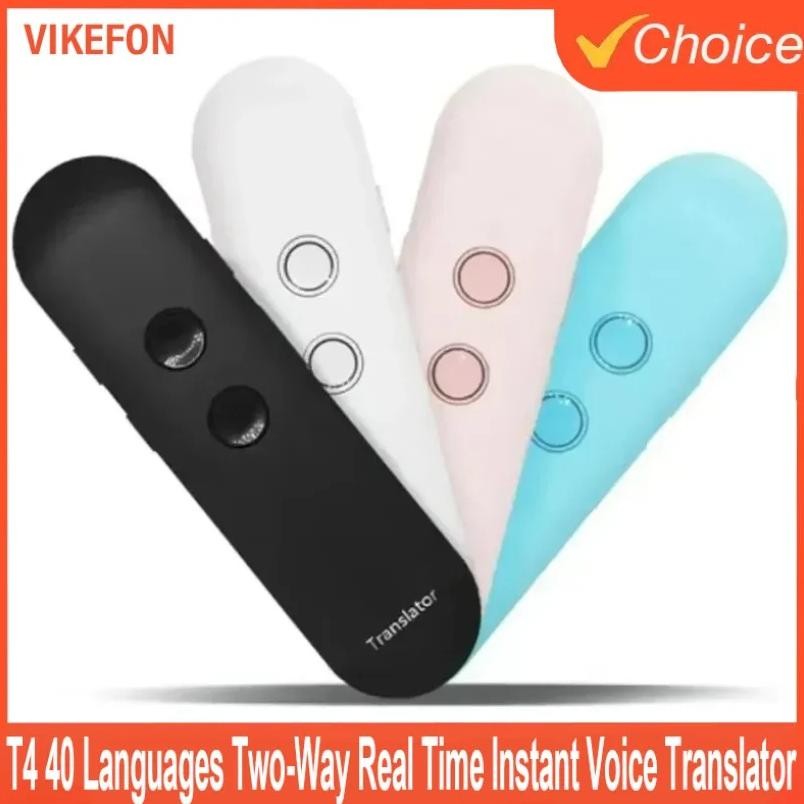 

2025 T4 Portable Wireless Smart Translator 40 Languages Two-Way Real Time Instant Voice Translator APP Bluetooth Multi-Language
