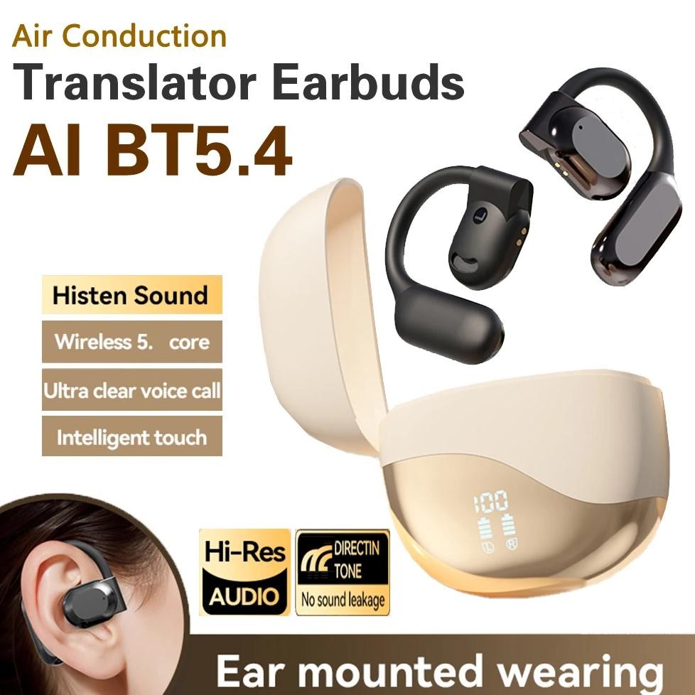 

Real-time AI Translator Earbuds Bluetooth 5.4 Voice In All Language Headset English Artificial Intelligence Translation Device