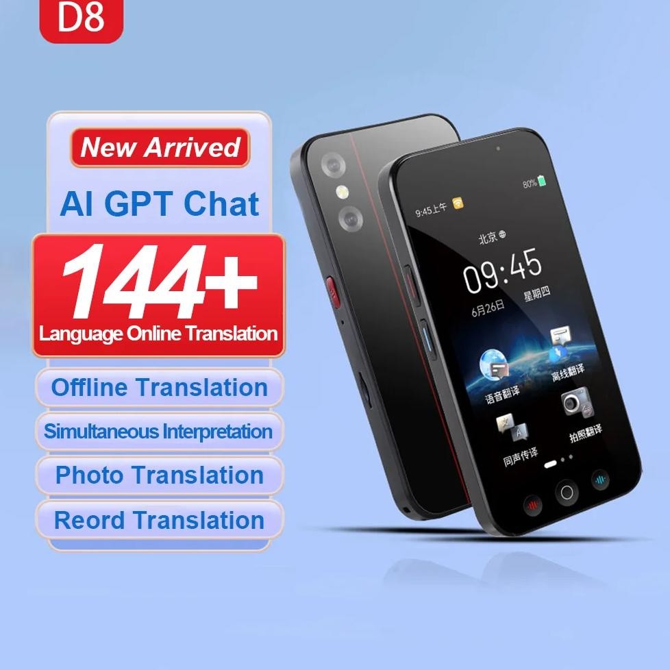 

D8 2000mAh 144 Languages Translation Camera Device Real-Time Smart Voice Photo Translator Portable Text Voice Translator