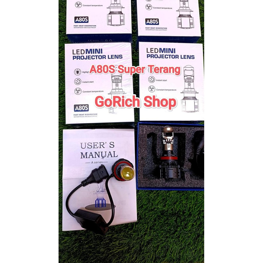 Led Foglamp Headlamp H11 Mini Projector Bi Led A80S Super Terang murah