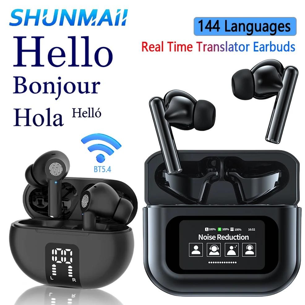 

144 Languages Wireless Translation Earphone Real Time Translator Earbuds Bluetooth5.4 Two-Way Instant Translated Business Trip