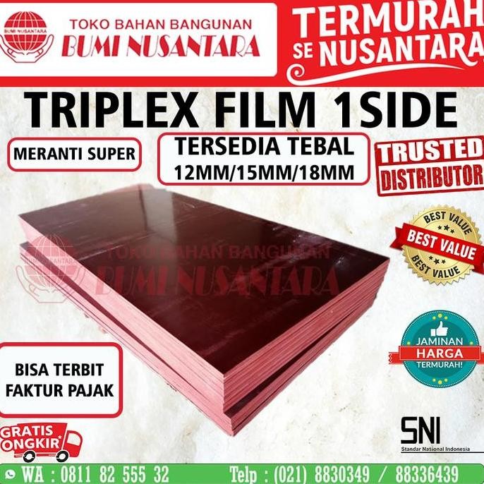 TRIPLEK FILM 18MM PHENOLIC 1 MUKA SISI TRIPLEX PILM Murah