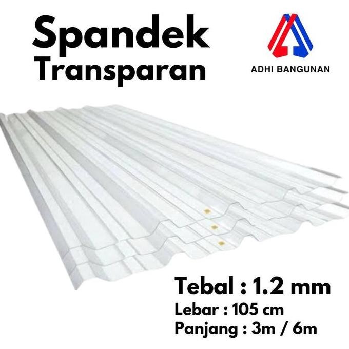 Spandeck/Spandek Transparant Clear Bening 1.2mm Lebar 105cm Efektif 100cm Promo