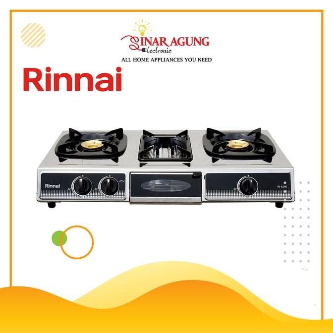 Tersedia RINNAI KOMPOR GAS 2 TUNGKU DAN PEMANGGANG RI524E / RI-524E [STAINLESS]