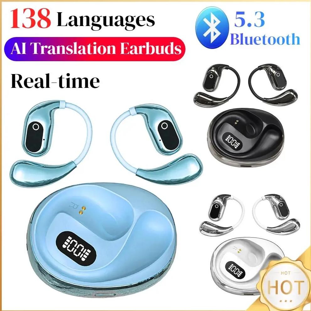

AI Intelligent Translator Earbuds 138 Languages Bluetooth 5.3 Real Time AI Translator Earbuds Waterproof Two-Way for Travel
