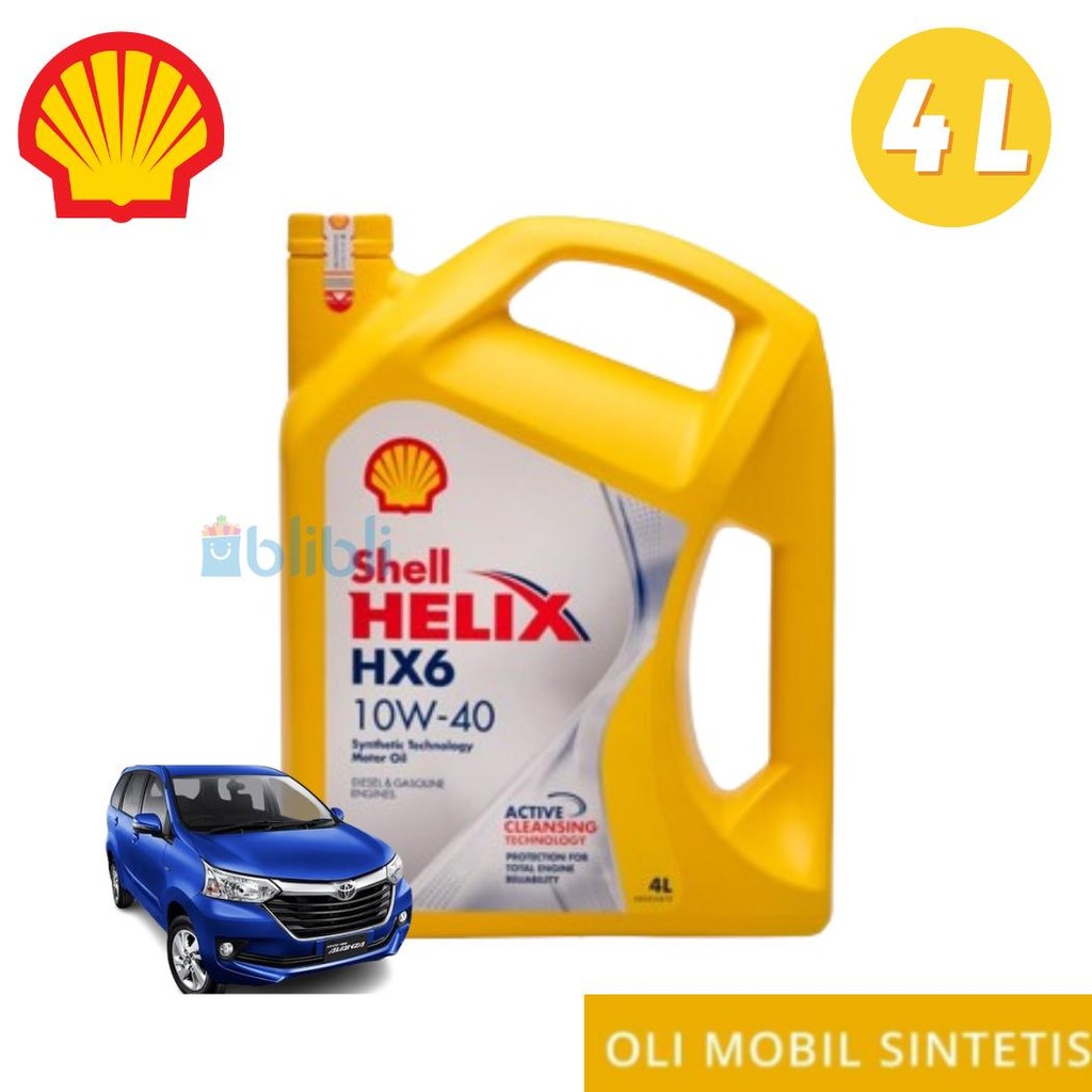 SHELL HELIX HX6 10W40 [4L] OLI MOBIL BENSIN DIESEL SHELL UKURAN GALON OLI MOBIL SHELL