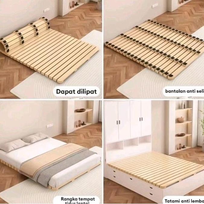 Dipan Palet Alas Tempat Tidur Kayu Kuat Kokoh Tebal Kayu Lesehan Minimalis Furniture Estetik