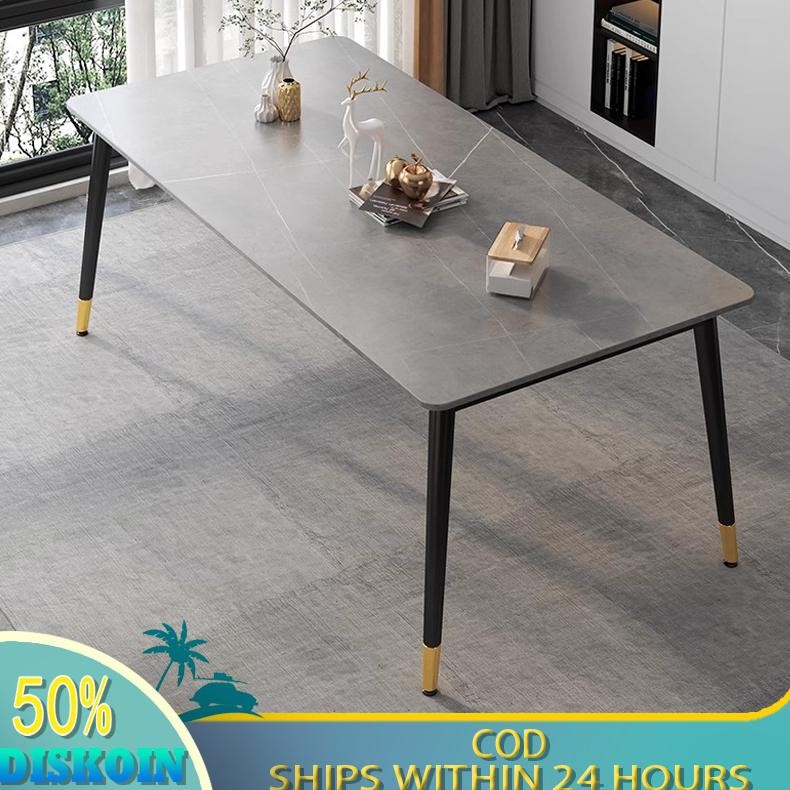 Meja Makan Kayu Meja Makan Aesthetic Dengan Sticker Marmer Meja Makan Minimalis Meja Makan Murah