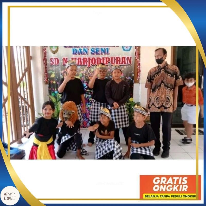 Termurah Udeng Bali Jadi Kotak Kotak / Ikat Kepala Bali / Ikat Poleng Bali Keren NNN-444