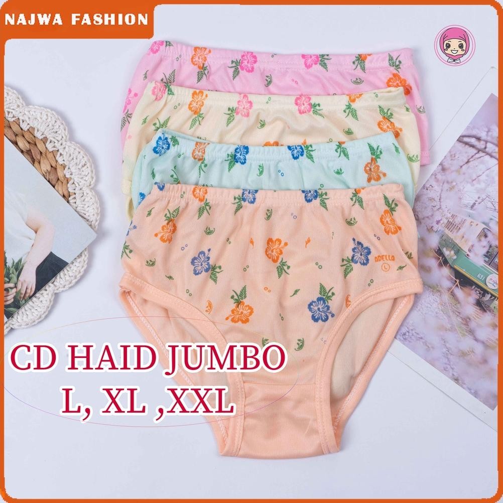 NAJWA - CD Haid Menstruasi Celana Dalam Wanita Big Size Jumbo L, XL, 3L READY STOCK