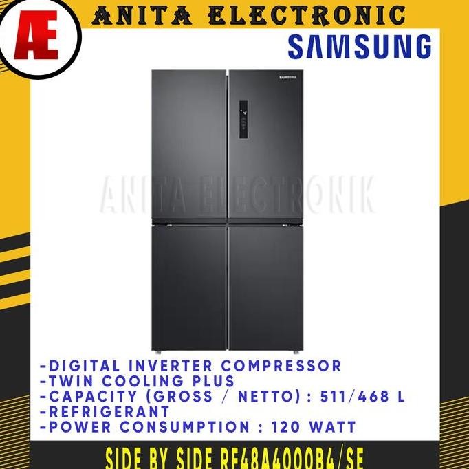 TERBARU - KULKAS SAMSUNG 4 PINTU DIGITAL INVERTER RF48A4000B4 / SE KAP.511L
