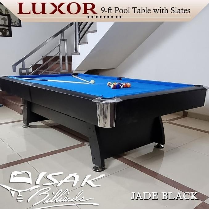 LUXOR BLACK 9 FT POOL TABLE BATU SLATE MEJA BILLIARD BILIAR 9FT