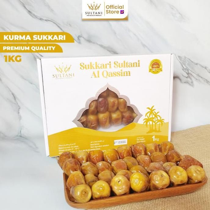 

READY Kurma Sukari Al Qasim Sultani 1 Kg Kualitas Grade A Premium Semi Dry Food