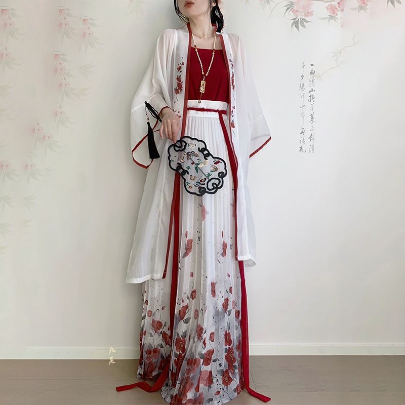 Rok Lipit Wanita Asli Dinasti Song Kuil Changgan/Hanfu/Setelan
