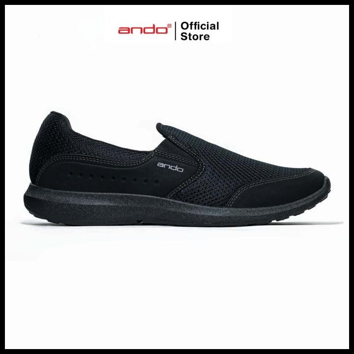 Ando Official Sepatu Sneakers Arka Pria Dewasa - Hitam Hitam Original Best Seller