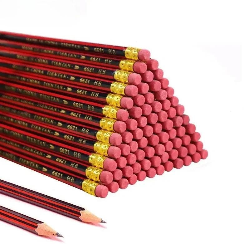 

50/100Pcs /Lot Sketch Pencil Wooden Lead Pencils Hb Pencil With Eraser Children Drawing Pencil School Writing Stationery