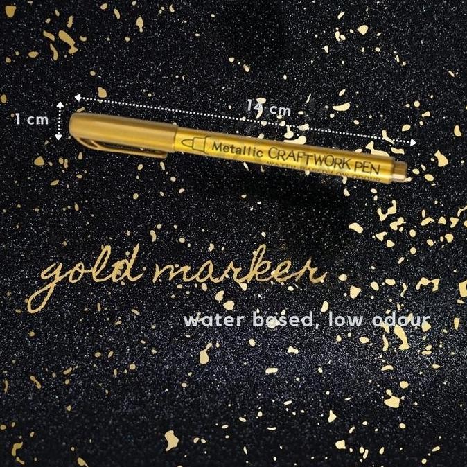 

QUAFF Metallic Gold Silver Putih Pen Marker Spidol Metalik Emas Perak permanent Marker 1.5MM