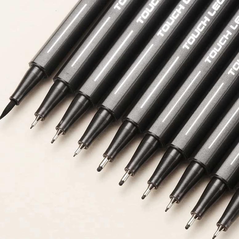 

10Pcs/Set Pigment Liner Micron Ink Marker Pen 0.05 0.1 0.2 0.3 0.4 0.5 Brush Tip Black Fineliner Sketching Manga Drawing Pen