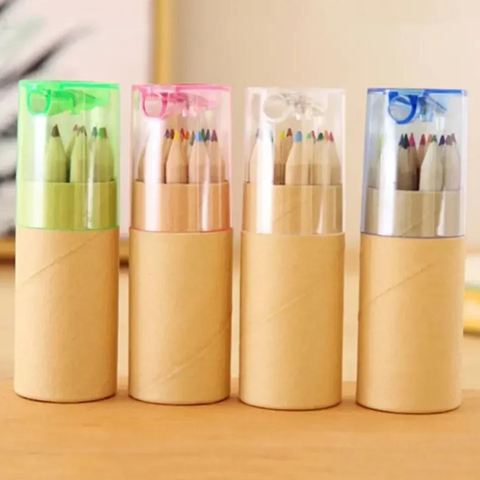 

6/12Colors Barreled Colored Pencils Kawaii Child Drawing Art Pencils Crayon Student Drawing Sketching School Stationery Supplies