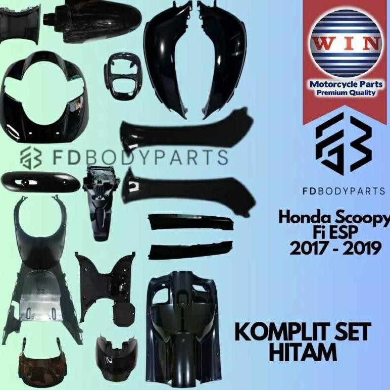 Body scoopy 2018 cover full set body halus kasar scoopy fi esp tahun 2017 2018 2019 warna hitam