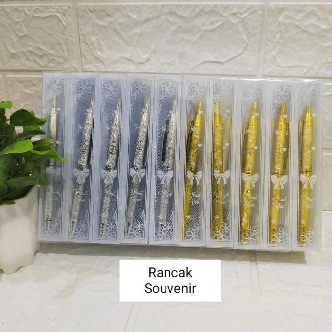 

les Isi 100 Pcs Souvenir Pulpen Emas Silver Kemas Mika Motif Souvenir Murah Bermanfaat Souvenir Cantik Unik Souvenir Pernikahan Stationery Stationery