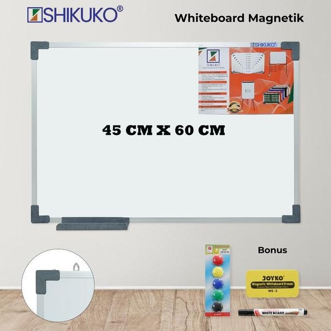 

les papan tulis + spidol + penghapus white board + magnet warna