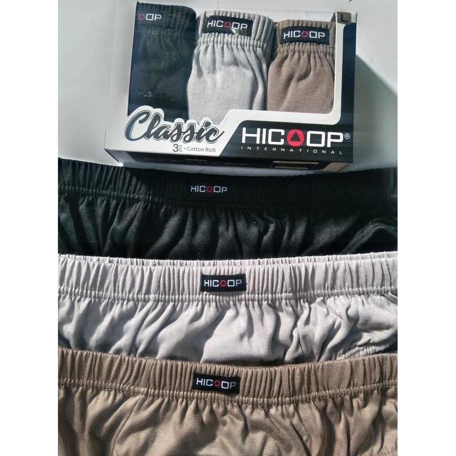 Celana Dalam Pria Isi 3Pcs Bahan Katun Size M L Xl Merek Hicoop Best Seller