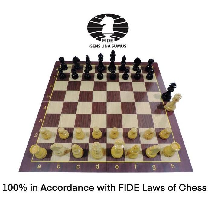 BEBAS ONGKIR - Papan Catur + Bidak Catur Kayu Std Internasional + Tas Catur