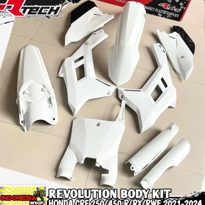 HONDA CR - CRF 250 300 450 R RX RWE REVOLUTION 2021 2022 2023 2024 - RACETECH Complete Plastik Kit -