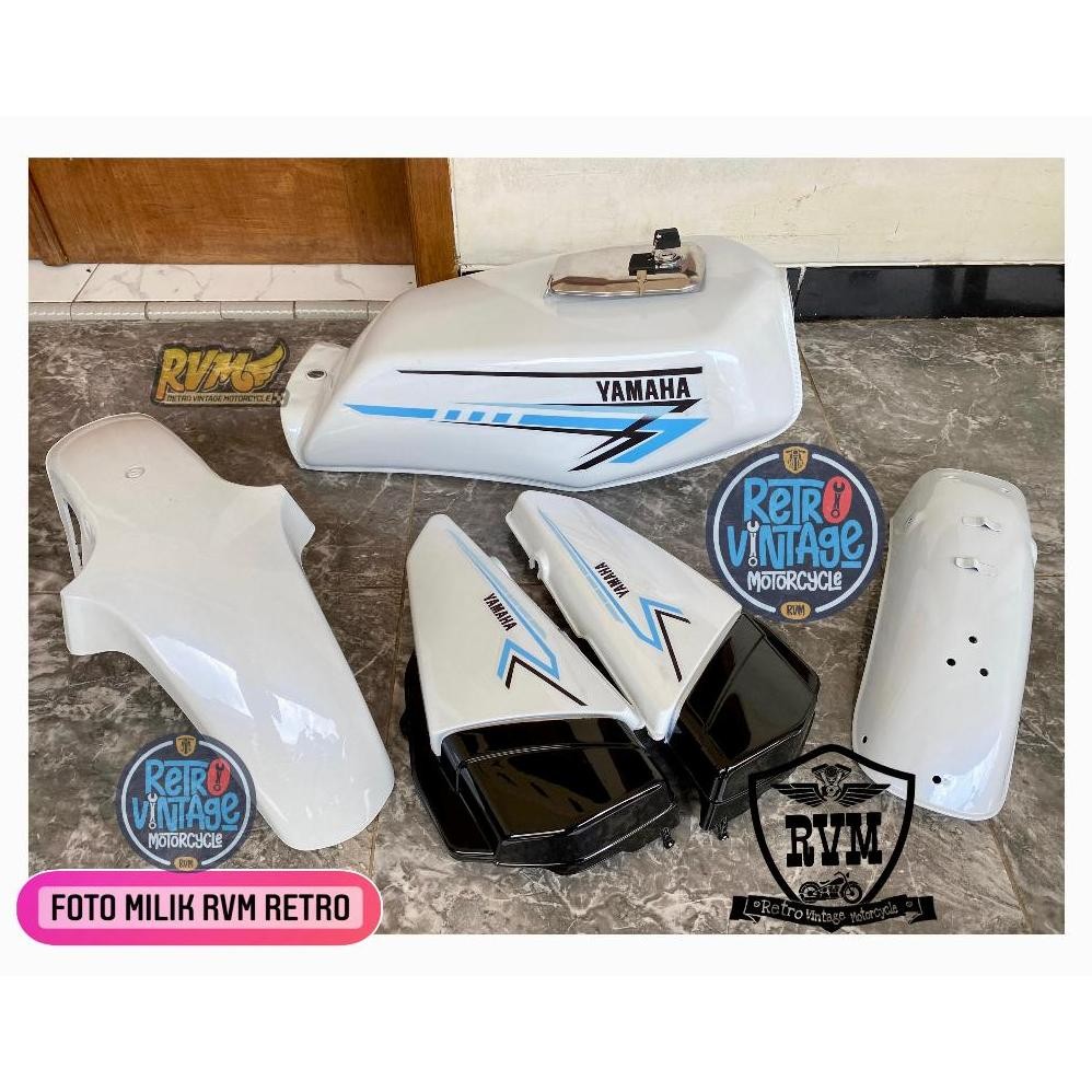 Cover Body Bodi Set RX King Warna Putih Lembayung Biru Paket Body Set RX King Putih Lembayung Biru (