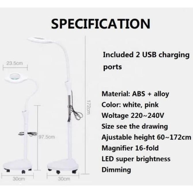 

Lampu facial led roda dimming kaca pembesar magnifiying lamp 68watt Kualitas Original