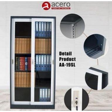 

Lemari arsip acero AA 19SL pintu sliding kaca Kualitas Original