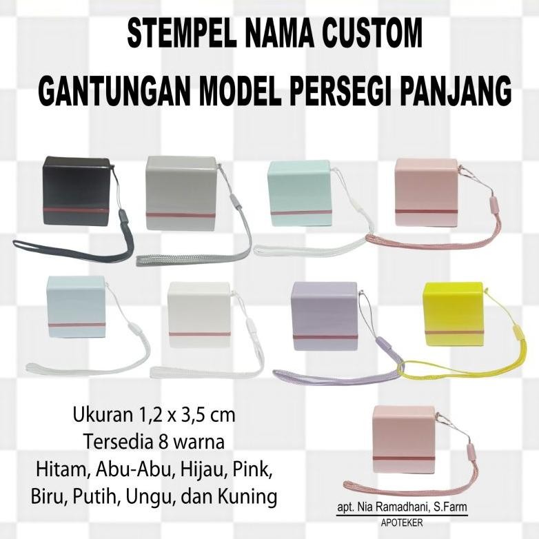 

NEW!!! Stempel Nama Custom Persegi Panjang Warna Beragam