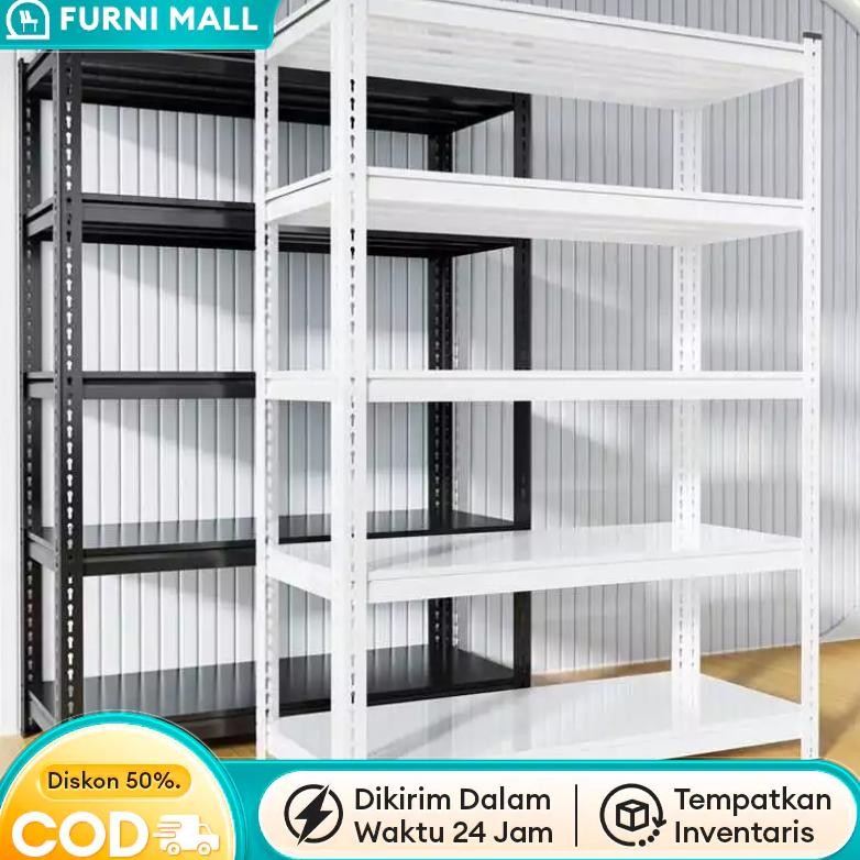 100% Besi PenuhRak Besi Siku 5 Susun /Rak Besi/Rak Besi Siku/Rak Susun/Rak Susun Besi/Rak Besi Susun