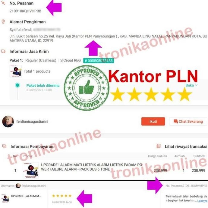 POWER FAILURE ALARM POWER RESTORED ALARM Alarm Listrik Nyala atau Mati Promo